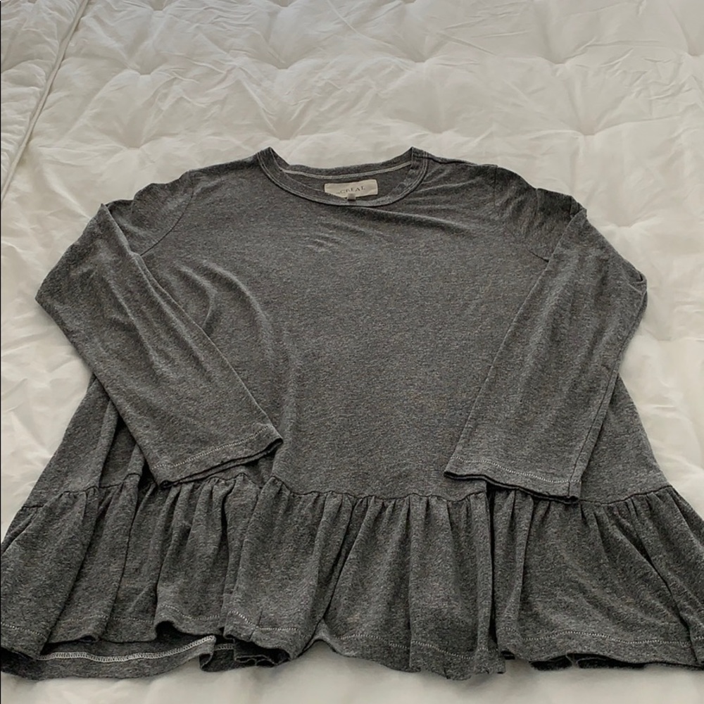 The Great long sleeve tee with ruffle